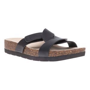 Abeo Women's Lizzy Lanai Slide Casual Leather Sandals Black 7 Metatarsal